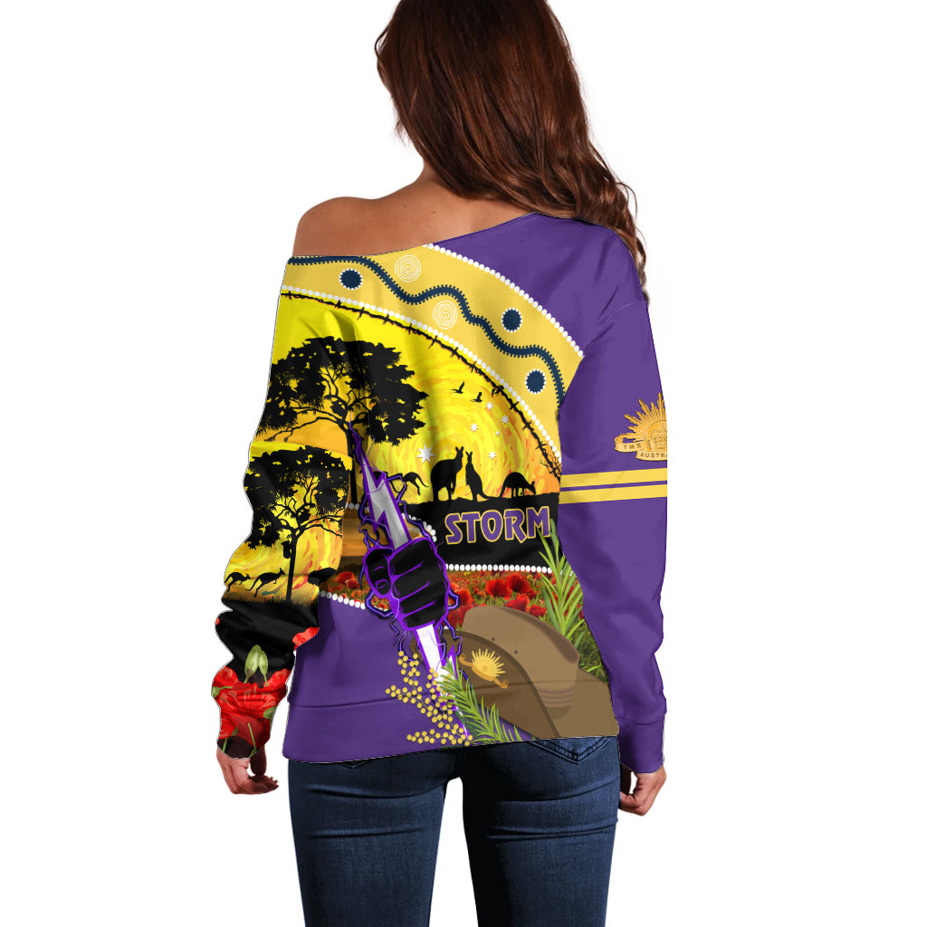 Storm ANZAC Day Off Shoulder Sweater Rosemary Starring Night Style