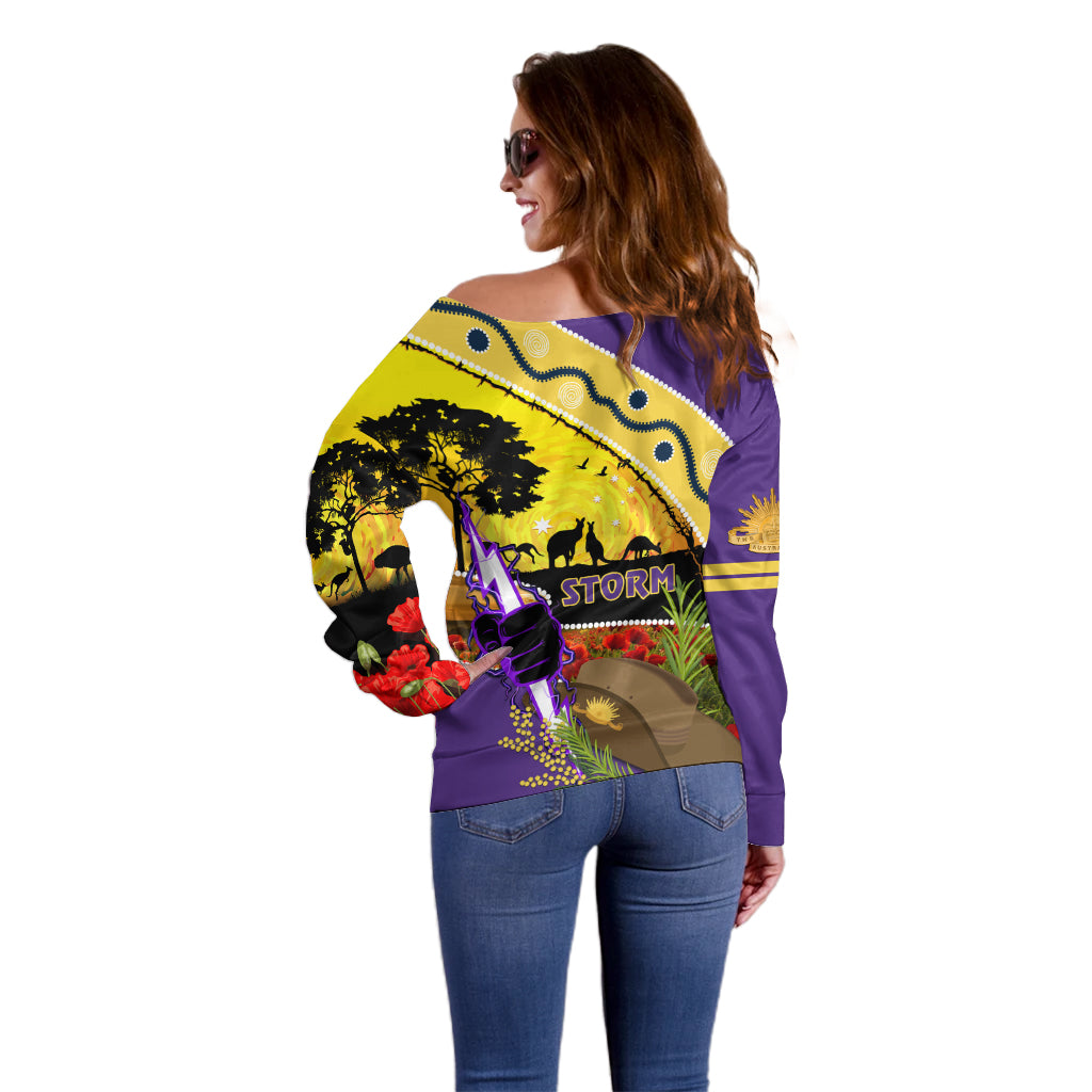 Storm ANZAC Day Off Shoulder Sweater Rosemary Starring Night Style