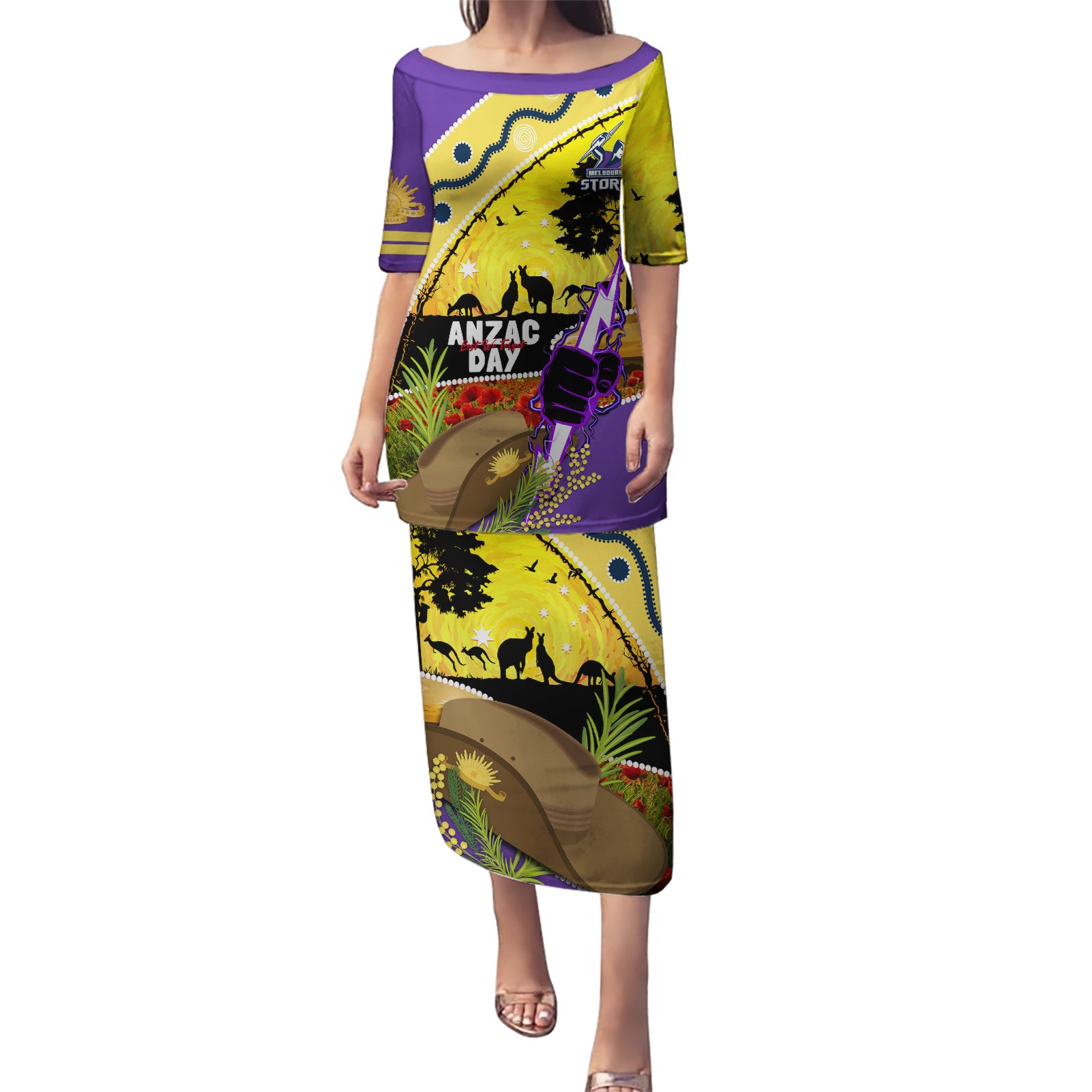 Storm ANZAC Day Puletasi Rosemary Starring Night Style