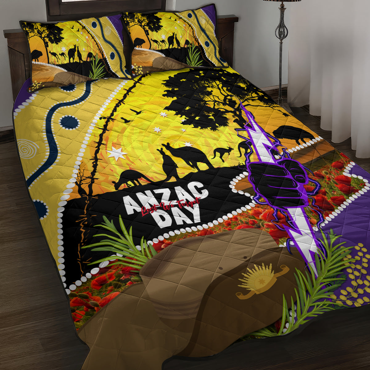 Storm ANZAC Day Quilt Bed Set Rosemary Starring Night Style
