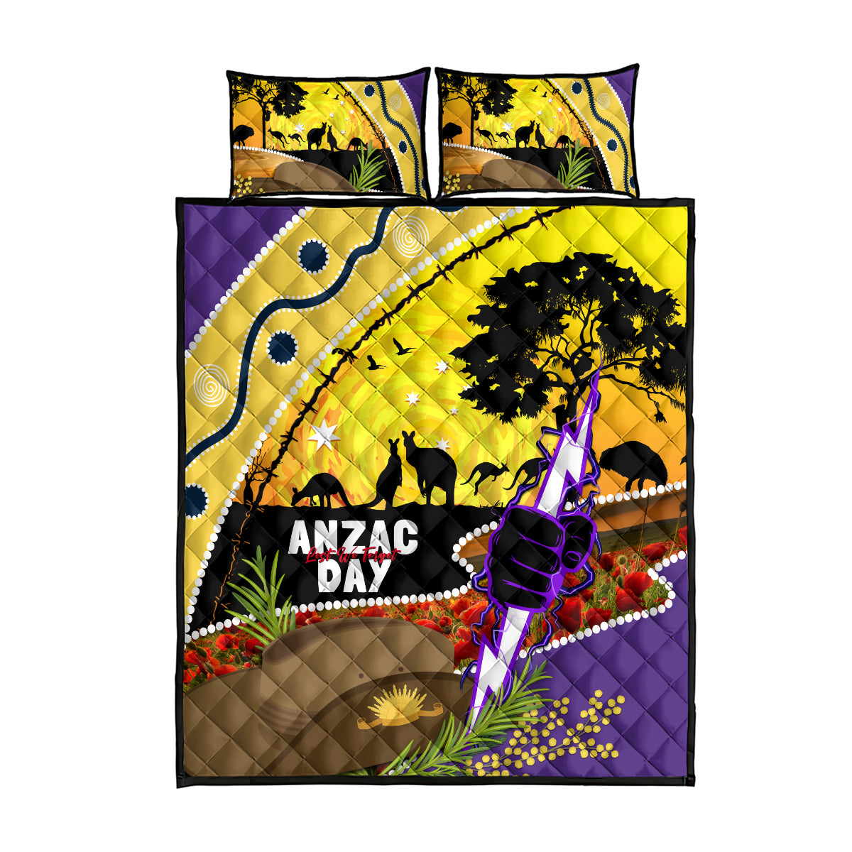 Storm ANZAC Day Quilt Bed Set Rosemary Starring Night Style