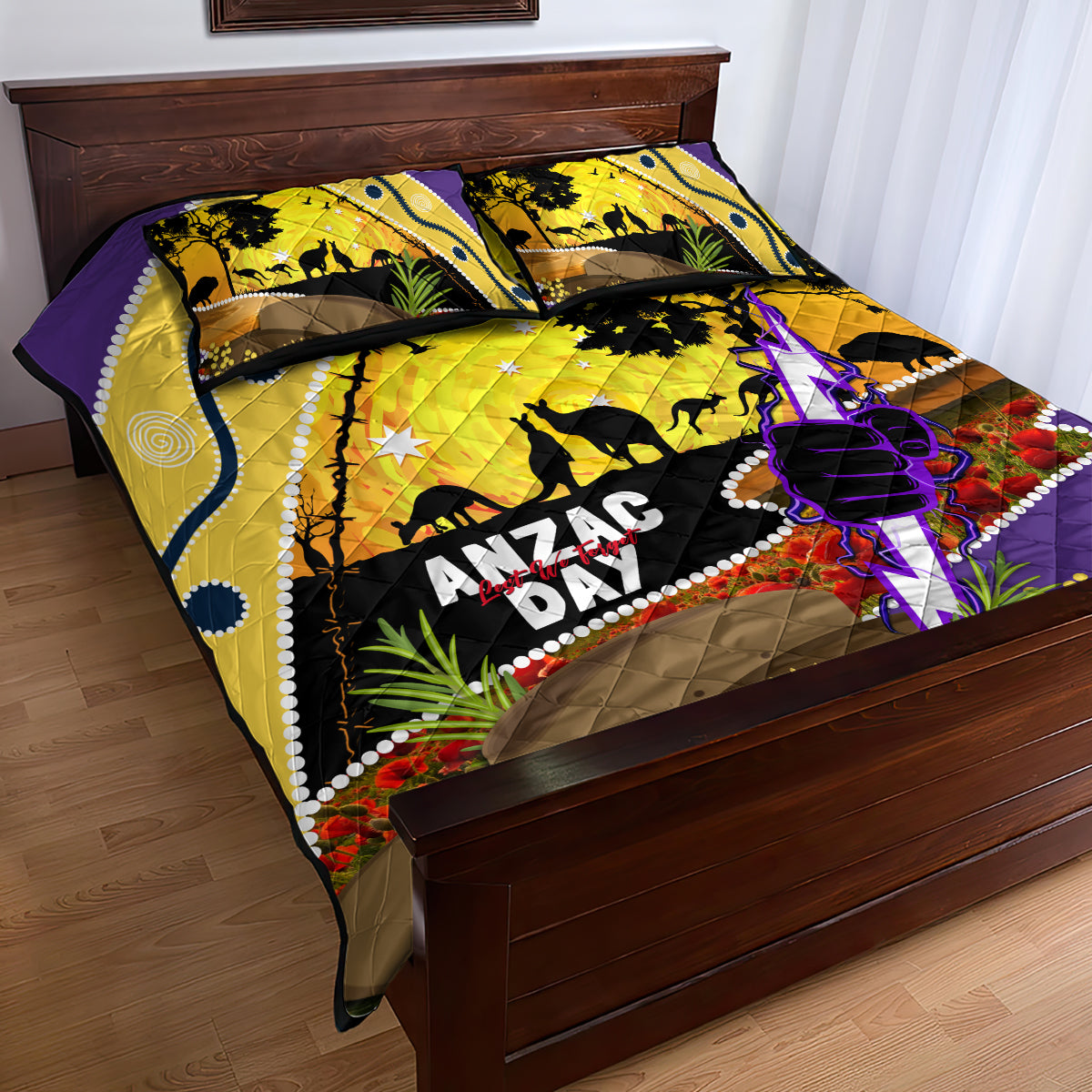 Storm ANZAC Day Quilt Bed Set Rosemary Starring Night Style