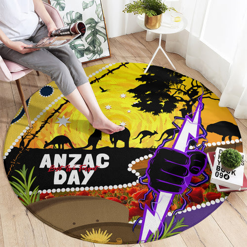 Storm ANZAC Day Round Carpet Rosemary Starring Night Style