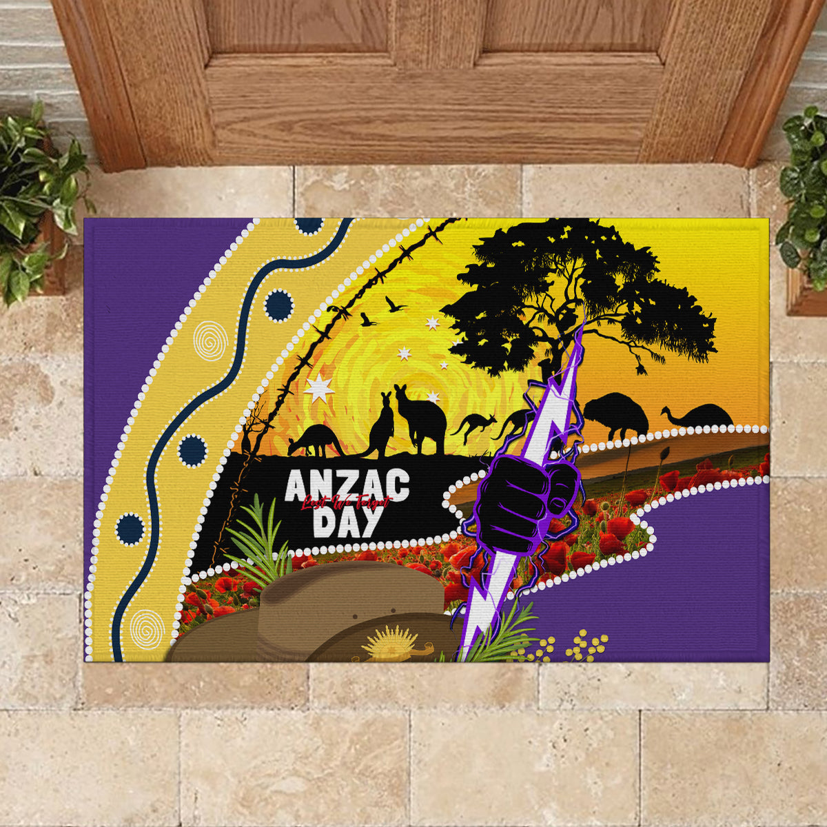 Storm ANZAC Day Rubber Doormat Rosemary Starring Night Style