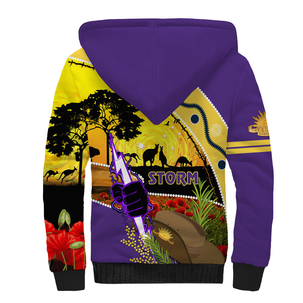 Storm ANZAC Day Sherpa Hoodie Rosemary Starring Night Style