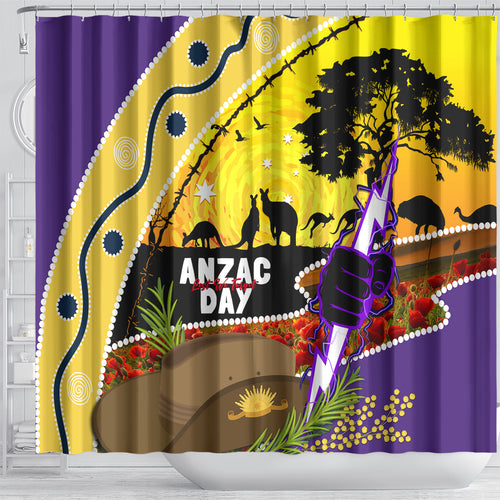 Storm ANZAC Day Shower Curtain Rosemary Starring Night Style