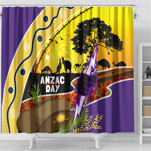 Storm ANZAC Day Shower Curtain Rosemary Starring Night Style