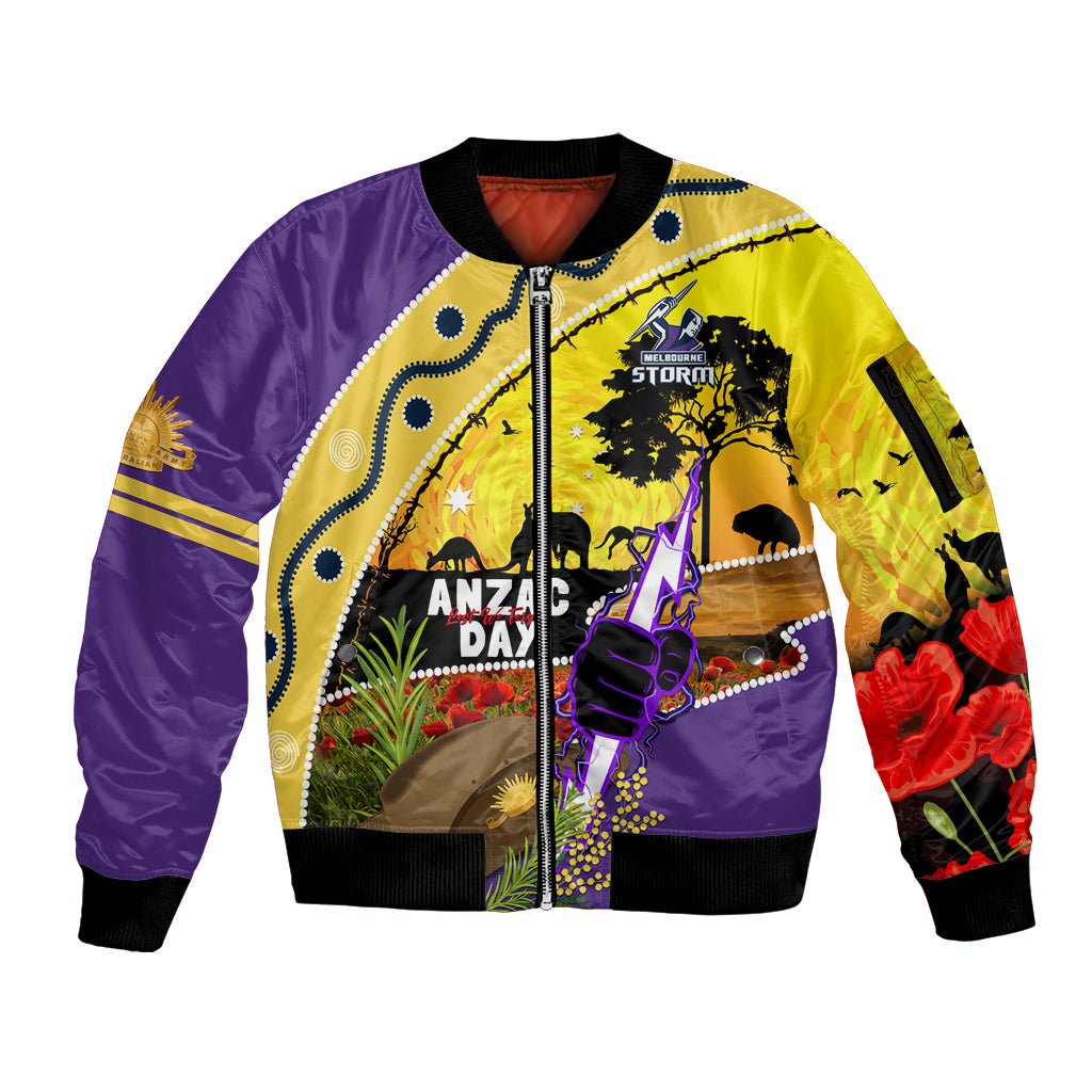 Storm ANZAC Day Sleeve Zip Bomber Jacket Rosemary Starring Night Style