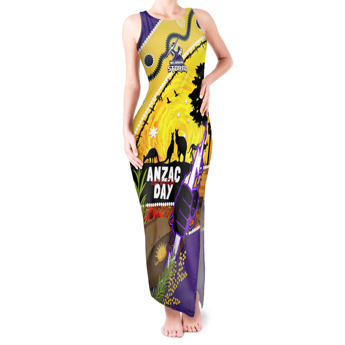Storm ANZAC Day Tank Maxi Dress Rosemary Starring Night Style