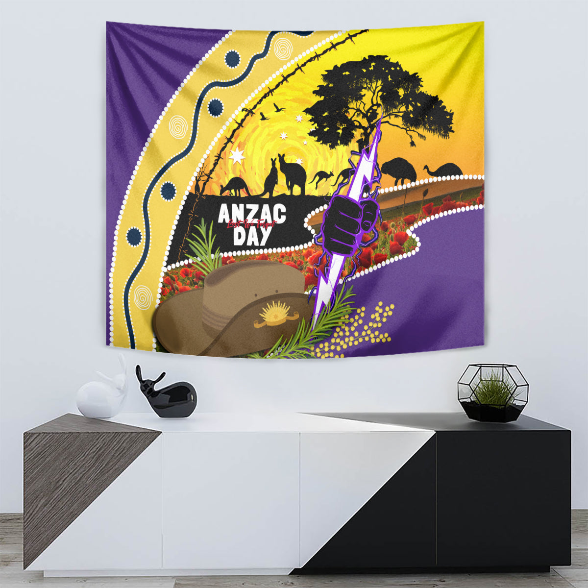 Storm ANZAC Day Tapestry Rosemary Starring Night Style