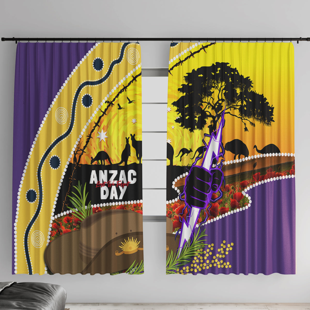 Storm ANZAC Day Window Curtain Rosemary Starring Night Style
