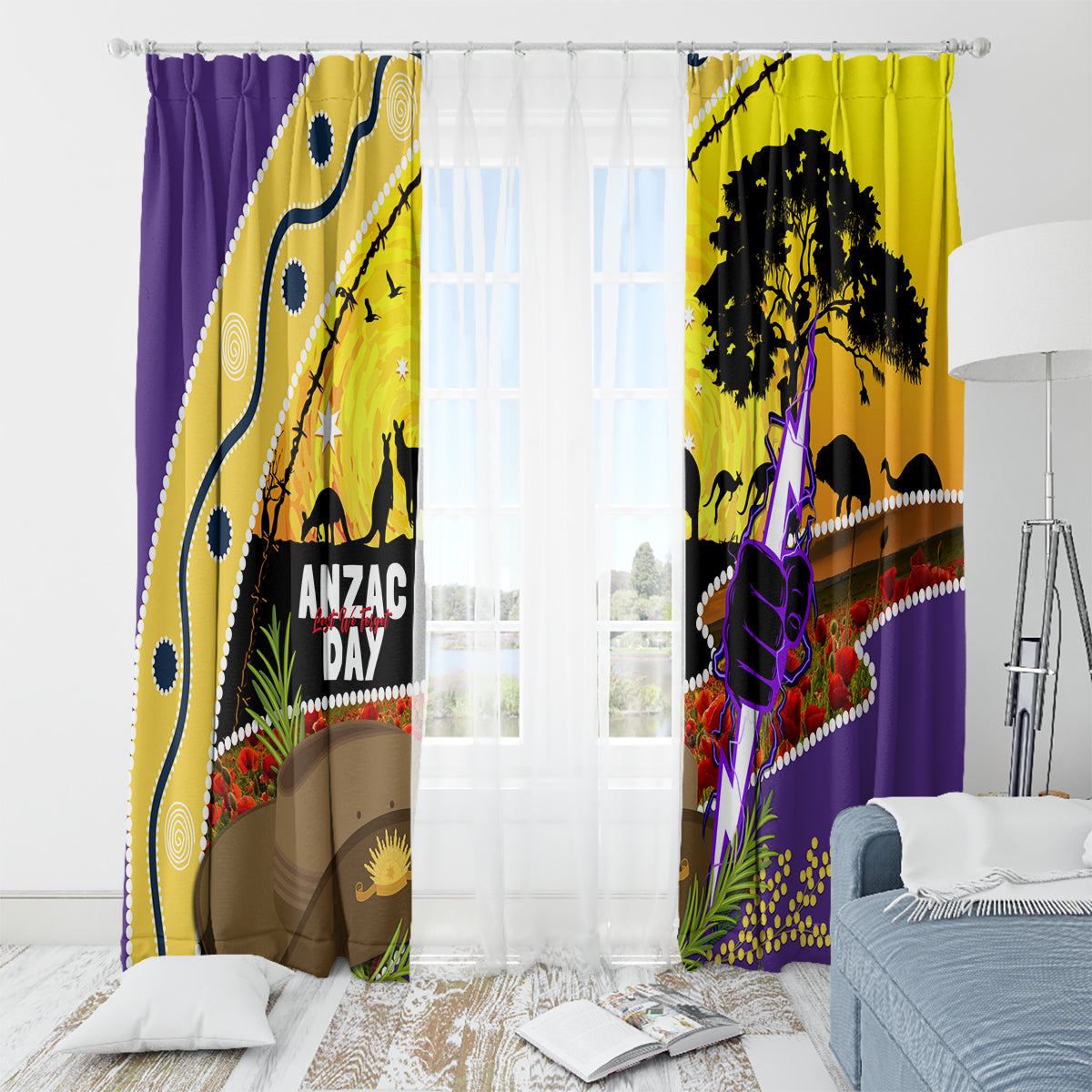 Storm ANZAC Day Window Curtain Rosemary Starring Night Style