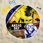 Bulldogs ANZAC Day Beach Blanket Rosemary Starring Night Style