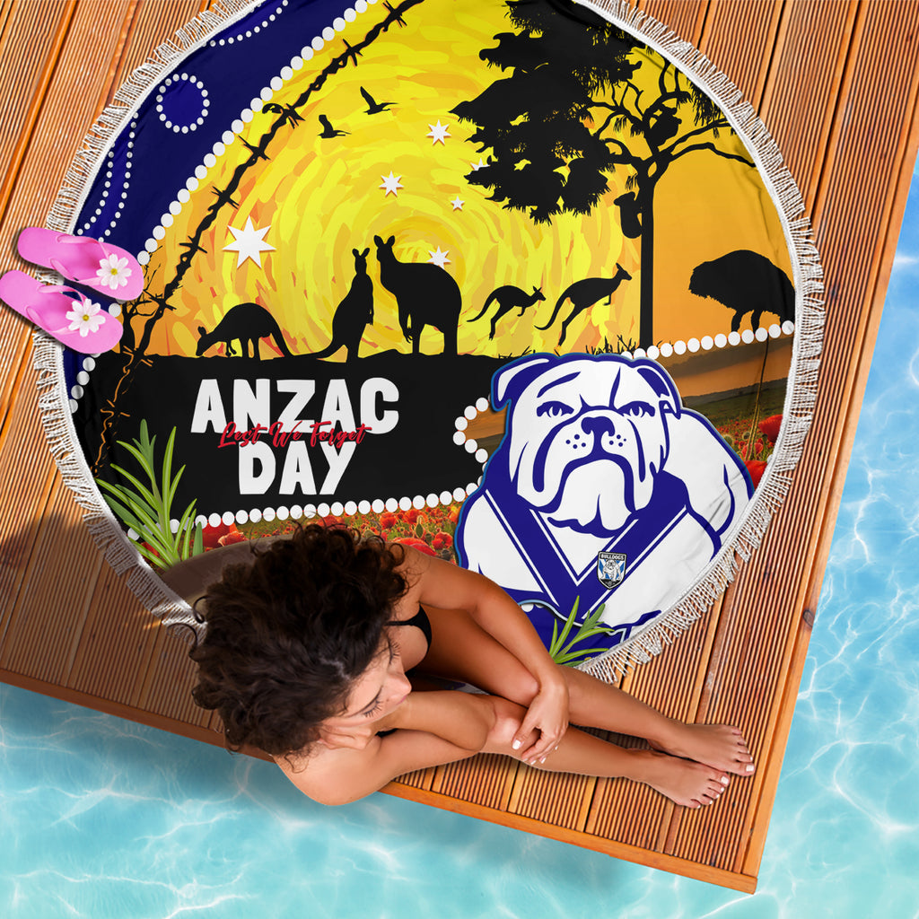 Bulldogs ANZAC Day Beach Blanket Rosemary Starring Night Style