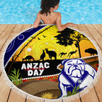 Bulldogs ANZAC Day Beach Blanket Rosemary Starring Night Style