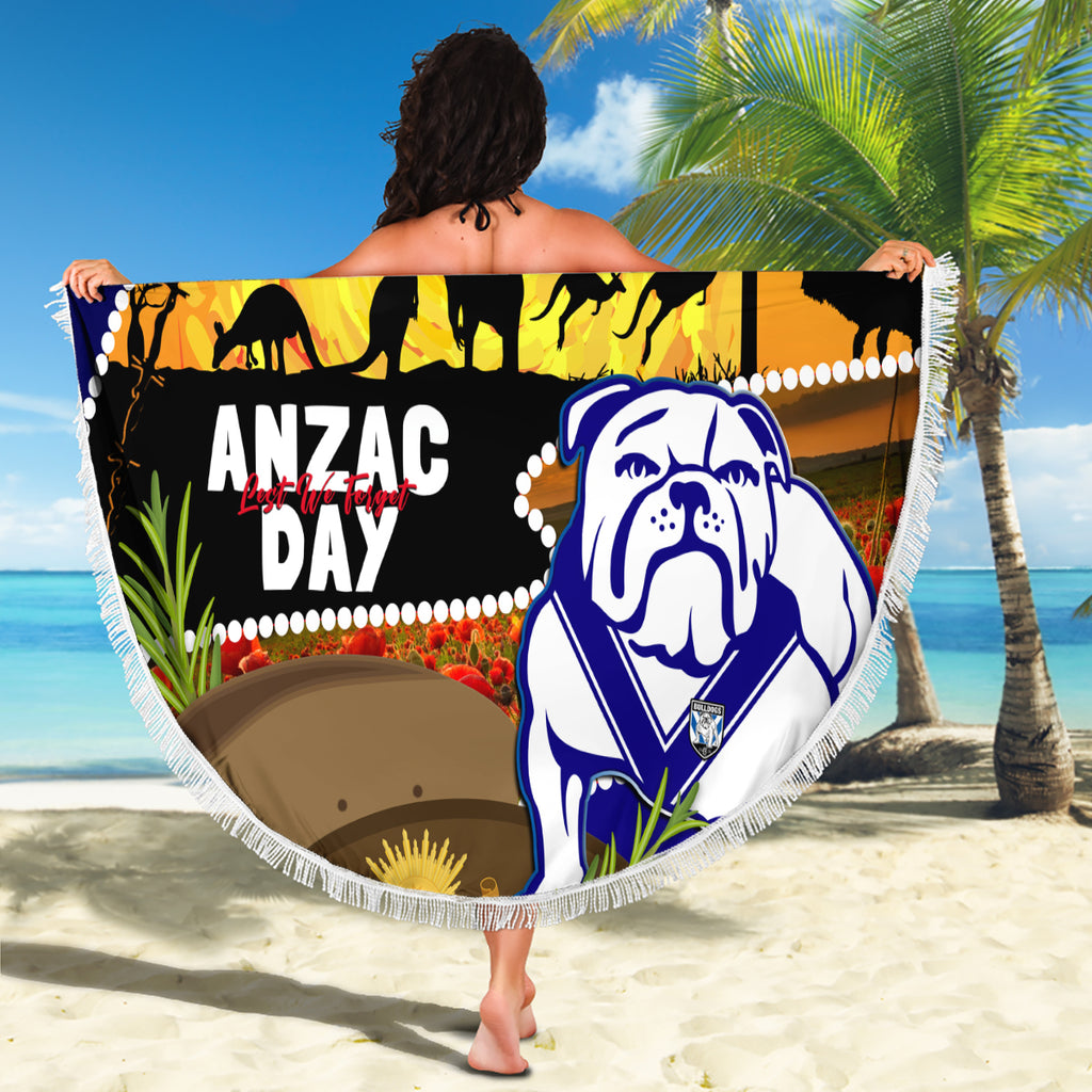 Bulldogs ANZAC Day Beach Blanket Rosemary Starring Night Style