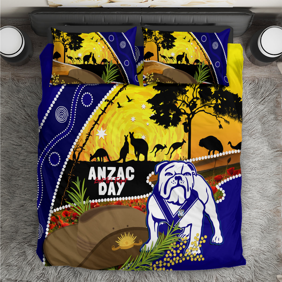 Bulldogs ANZAC Day Bedding Set Rosemary Starring Night Style
