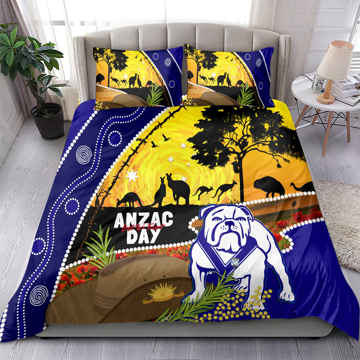 Bulldogs ANZAC Day Bedding Set Rosemary Starring Night Style