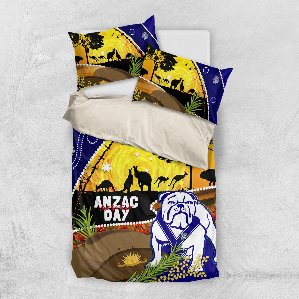 Bulldogs ANZAC Day Bedding Set Rosemary Starring Night Style