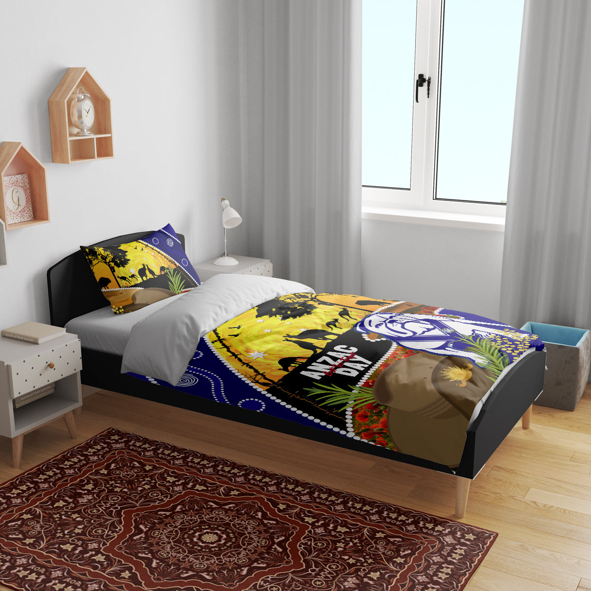 Bulldogs ANZAC Day Bedding Set Rosemary Starring Night Style