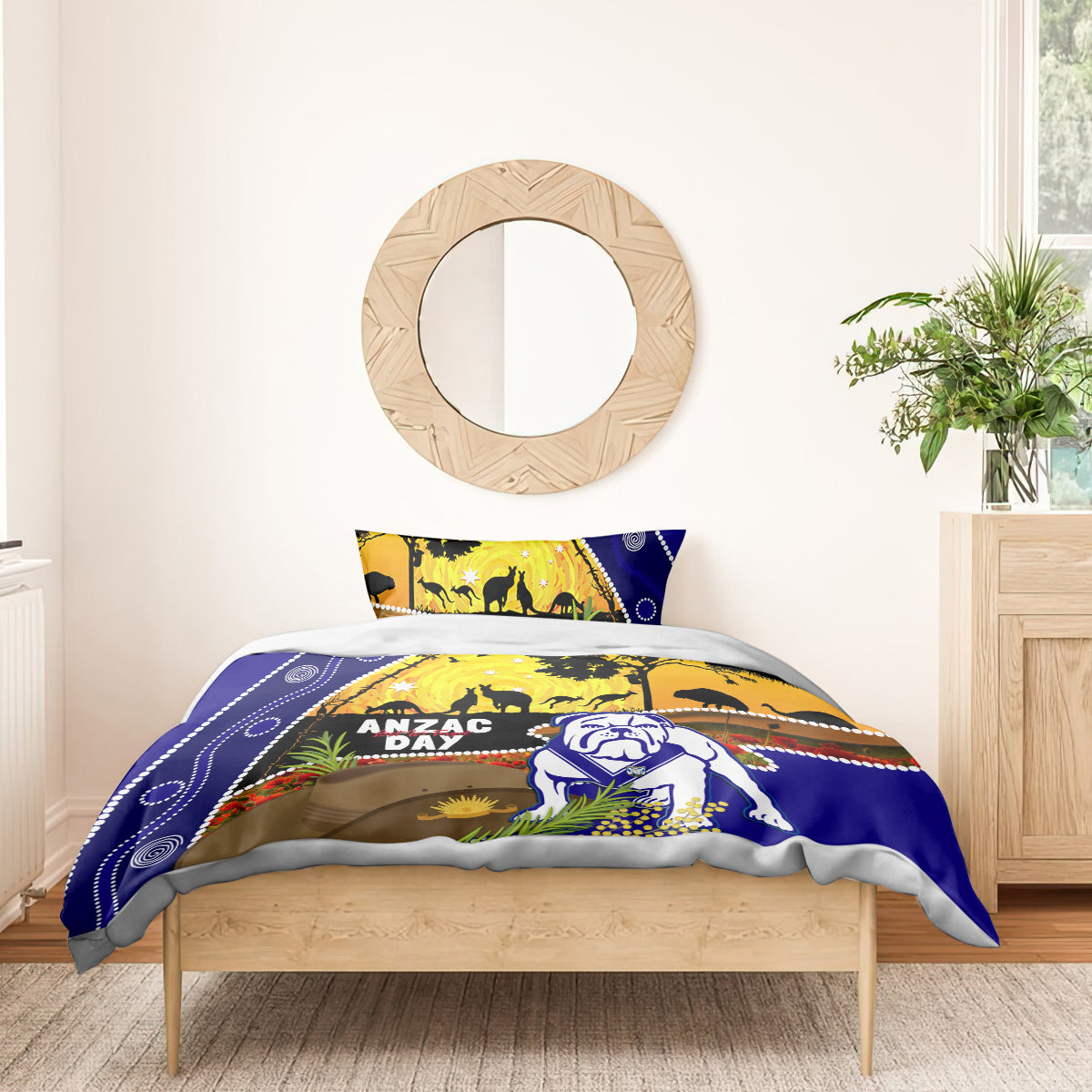 Bulldogs ANZAC Day Bedding Set Rosemary Starring Night Style