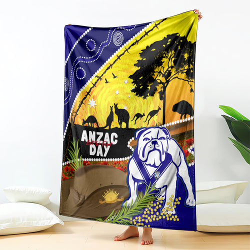 Bulldogs ANZAC Day Blanket Rosemary Starring Night Style