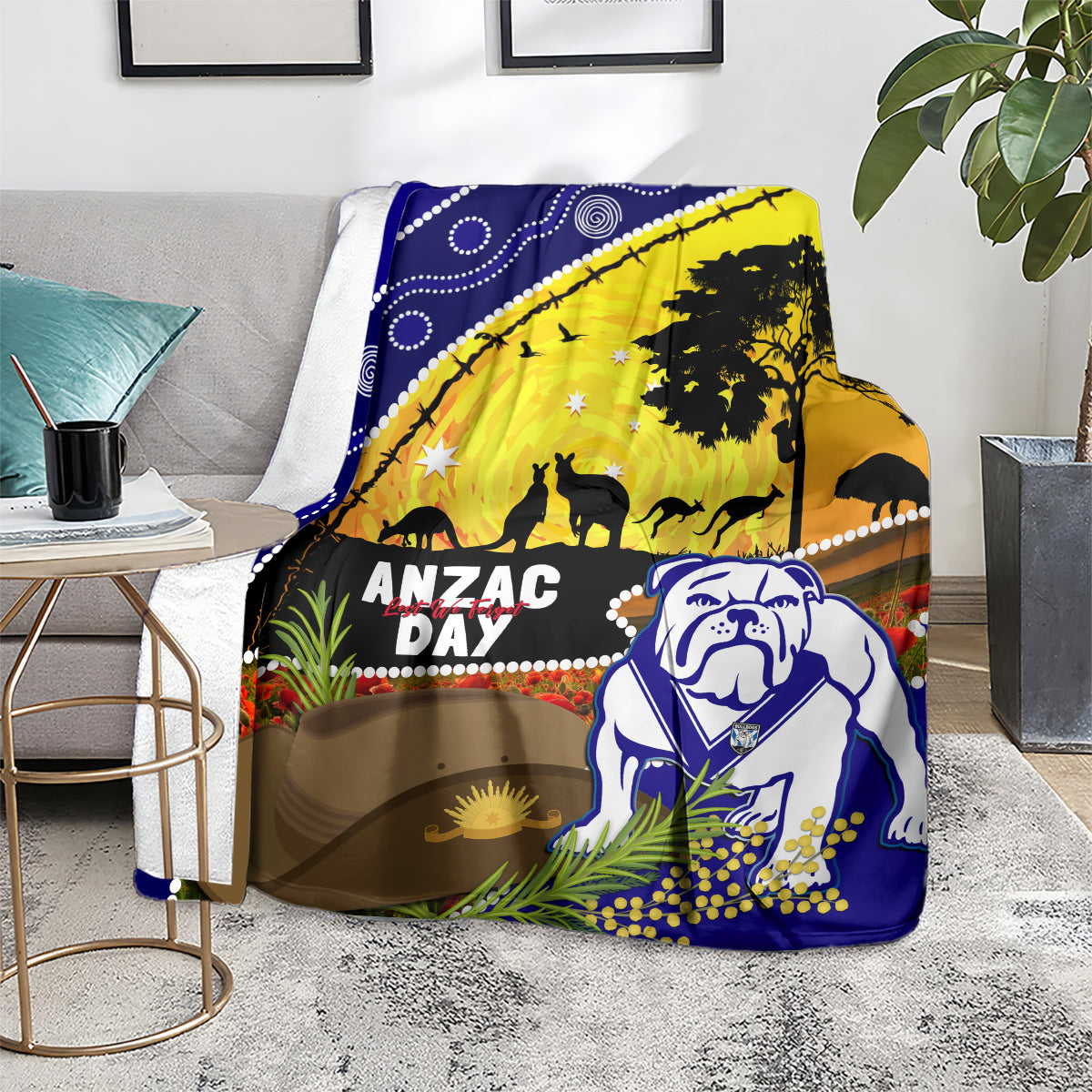 Bulldogs ANZAC Day Blanket Rosemary Starring Night Style