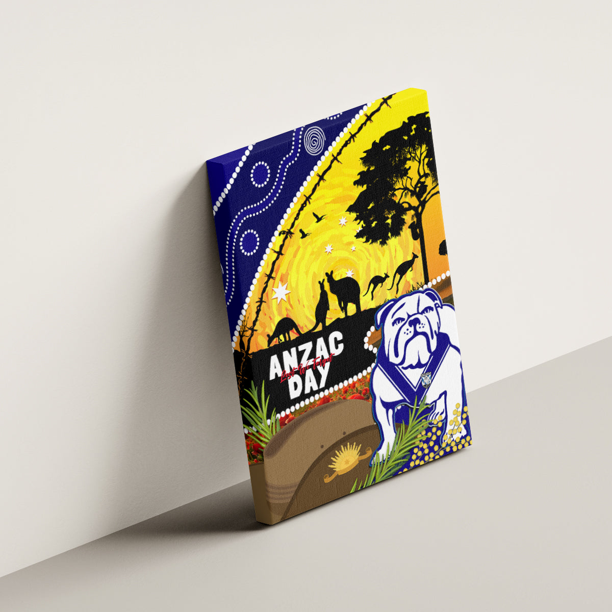 Bulldogs ANZAC Day Canvas Wall Art Rosemary Starring Night Style