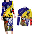 Bulldogs ANZAC Day Couples Matching Long Sleeve Bodycon Dress and Long Sleeve Button Shirt Rosemary Starring Night Style