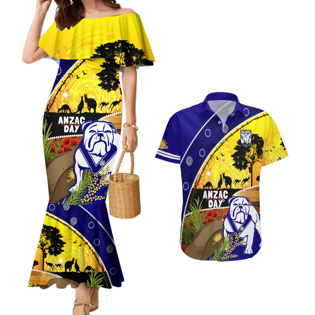 Bulldogs ANZAC Day Couples Matching Mermaid Dress and Hawaiian Shirt Rosemary Starring Night Style
