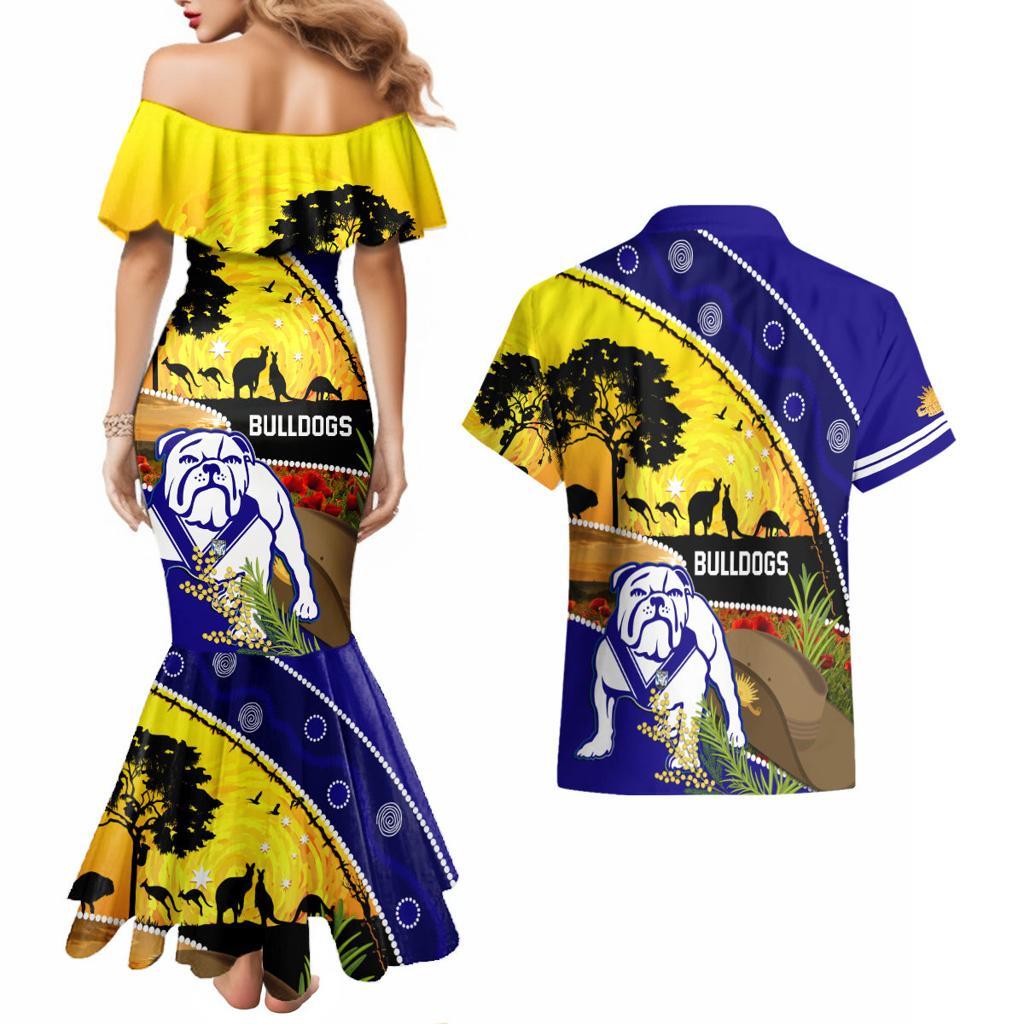 Bulldogs ANZAC Day Couples Matching Mermaid Dress and Hawaiian Shirt Rosemary Starring Night Style