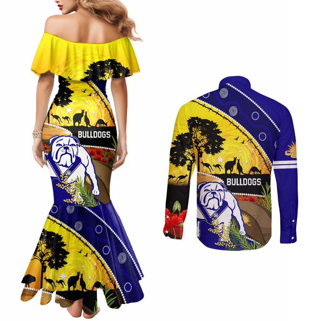 Bulldogs ANZAC Day Couples Matching Mermaid Dress and Long Sleeve Button Shirt Rosemary Starring Night Style