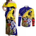 Bulldogs ANZAC Day Couples Matching Off Shoulder Maxi Dress and Long Sleeve Button Shirt Rosemary Starring Night Style