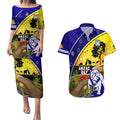 Bulldogs ANZAC Day Couples Matching Puletasi and Hawaiian Shirt Rosemary Starring Night Style