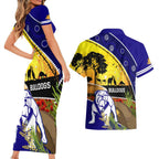 Bulldogs ANZAC Day Couples Matching Short Sleeve Bodycon Dress and Hawaiian Shirt Rosemary Starring Night Style