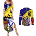Bulldogs ANZAC Day Couples Matching Summer Maxi Dress and Long Sleeve Button Shirt Rosemary Starring Night Style