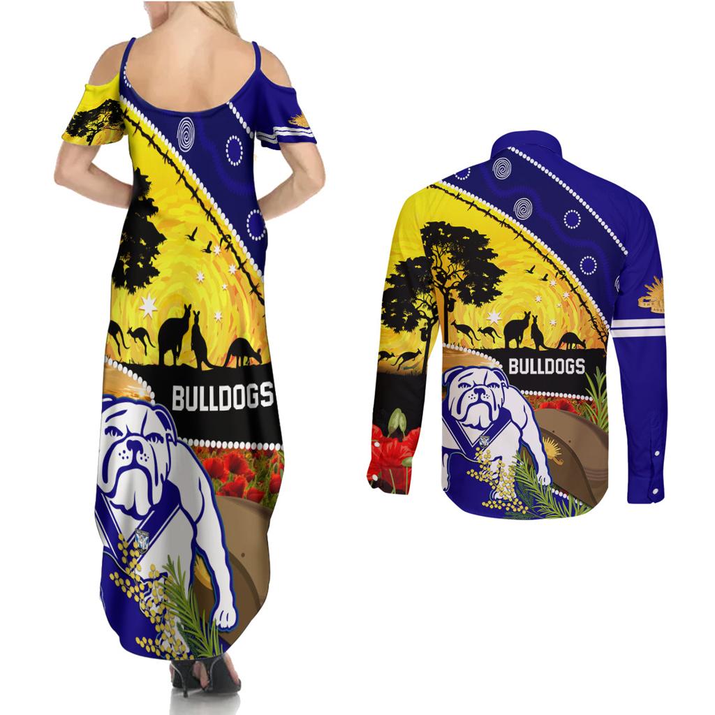 Bulldogs ANZAC Day Couples Matching Summer Maxi Dress and Long Sleeve Button Shirt Rosemary Starring Night Style