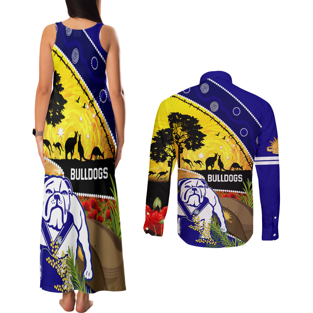 Bulldogs ANZAC Day Couples Matching Tank Maxi Dress and Long Sleeve Button Shirt Rosemary Starring Night Style