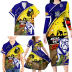 Bulldogs ANZAC Day Family Matching Long Sleeve Bodycon Dress and Hawaiian Shirt Rosemary Starring Night Style