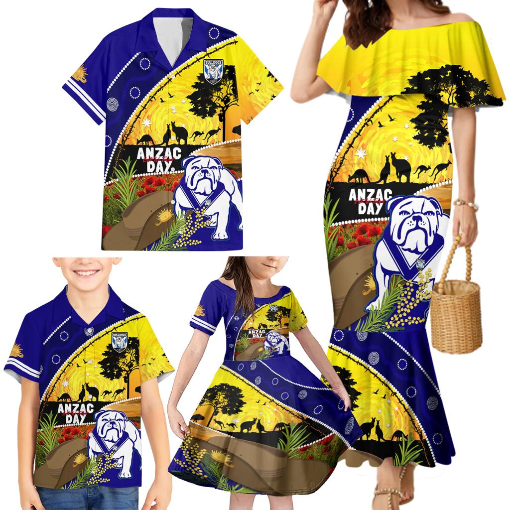 Bulldogs ANZAC Day Family Matching Mermaid Dress and Hawaiian Shirt Rosemary Starring Night Style