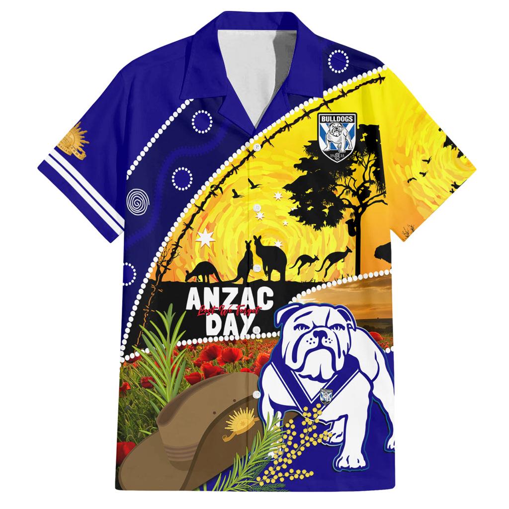 Bulldogs ANZAC Day Family Matching Off Shoulder Maxi Dress and Hawaiian Shirt Rosemary Starring Night Style