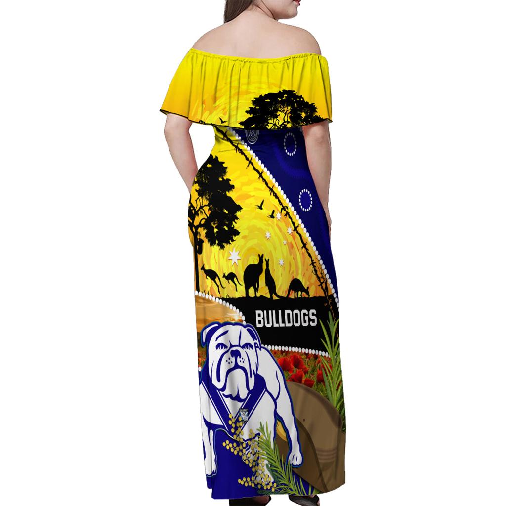 Bulldogs ANZAC Day Family Matching Off Shoulder Maxi Dress and Hawaiian Shirt Rosemary Starring Night Style