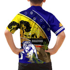 Bulldogs ANZAC Day Family Matching Off Shoulder Short Dress and Hawaiian Shirt Rosemary Starring Night Style