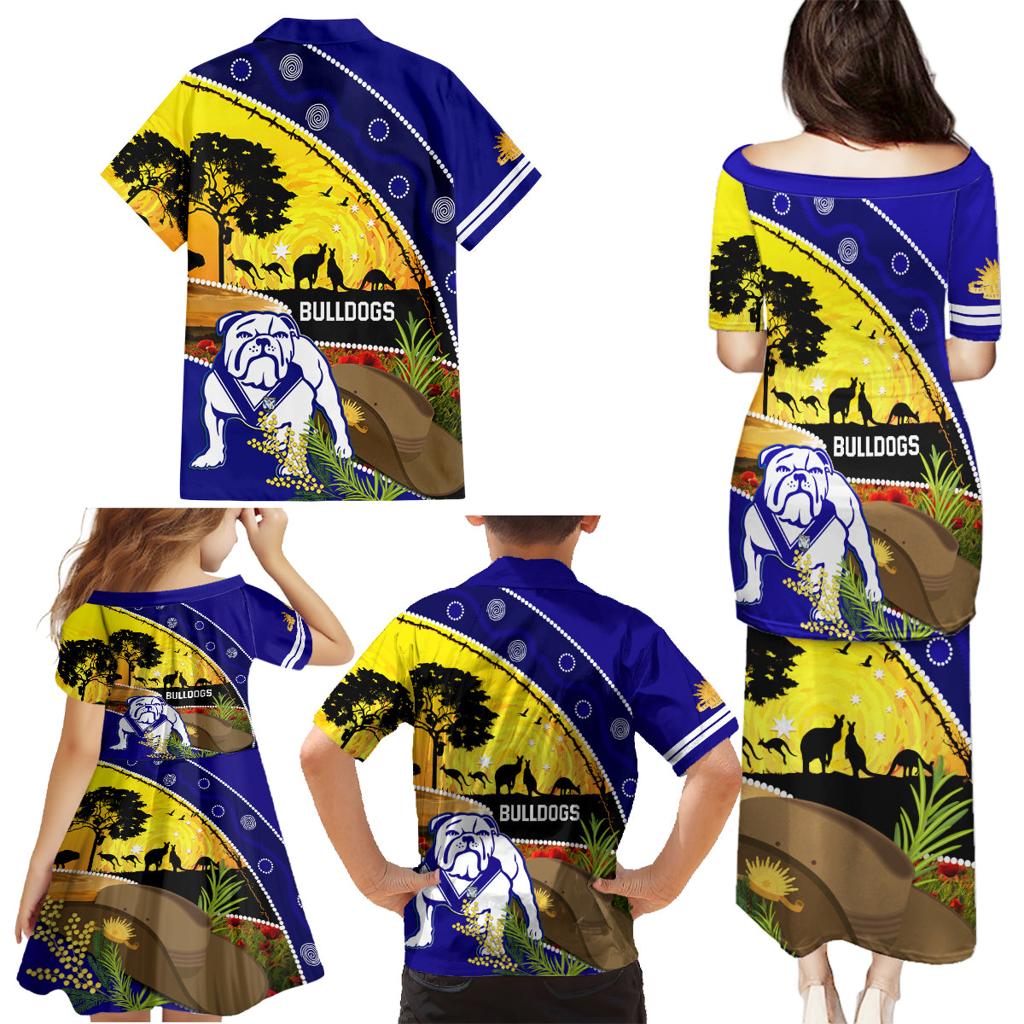 Bulldogs ANZAC Day Family Matching Puletasi and Hawaiian Shirt Rosemary Starring Night Style