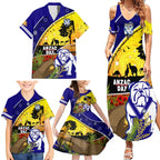 Bulldogs ANZAC Day Family Matching Summer Maxi Dress and Hawaiian Shirt Rosemary Starring Night Style