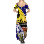 Bulldogs ANZAC Day Family Matching Summer Maxi Dress and Hawaiian Shirt Rosemary Starring Night Style