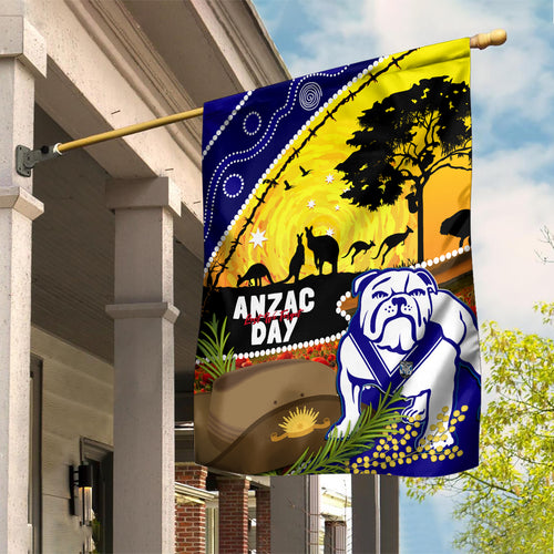 Bulldogs ANZAC Day Garden Flag Rosemary Starring Night Style