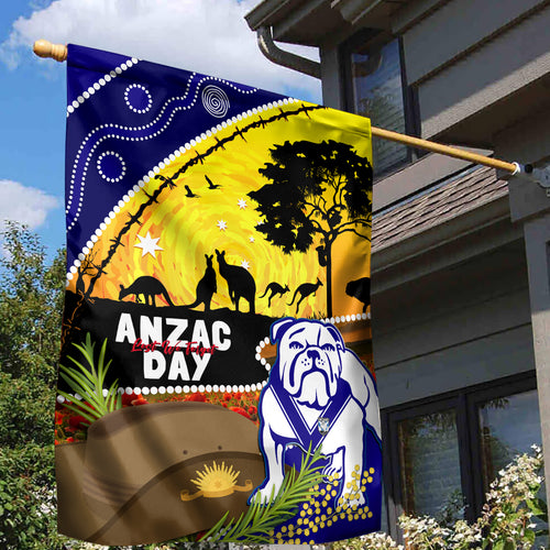 Bulldogs ANZAC Day Garden Flag Rosemary Starring Night Style