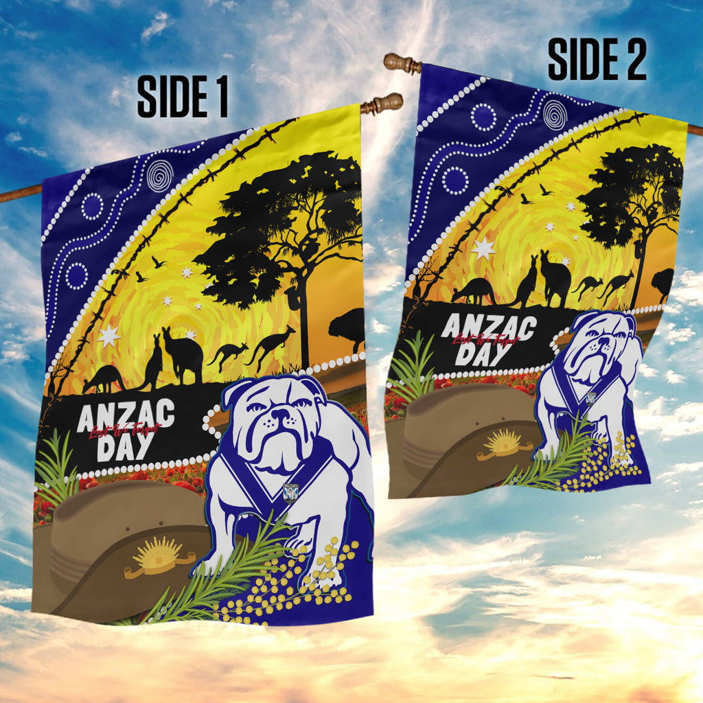 Bulldogs ANZAC Day Garden Flag Rosemary Starring Night Style
