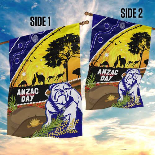 Bulldogs ANZAC Day Garden Flag Rosemary Starring Night Style